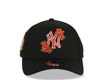 Load image into Gallery viewer, New York Yankees New Era MLB 9FORTY 940 Adjustable A-Frame Cap Hat Black Crown/Visor Red/White Logo With Floral 2024 World Series Side Patch Gray UV