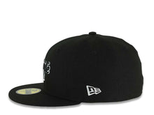 Load image into Gallery viewer, Oceanside California Map New Era 59FIFTY 5950 Fitted Cap Hat Black Crown/Visor Black/White Logo South Bay Pier Side Patch Gray UV