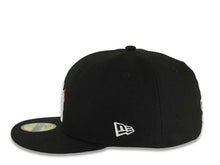 Load image into Gallery viewer, San Diego Padres New Era MLB 59FIFTY 5950 Fitted Cap Hat Black Crown/Visor White/Teal/Pink With Flame/Fire Logo 40th Anniversary Side Patch Gray UV
