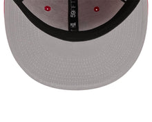 Load image into Gallery viewer, San Diego Padres New Era MLB 59FIFTY 5950 Fitted Cap Hat Red Crown/Visor Black Logo Gray UV