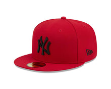 Load image into Gallery viewer, New York Yankees New Era MLB 59FIFTY 5950 Fitted Cap Hat Red Crown/Visor Black Logo Gray UV