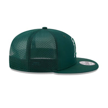 Load image into Gallery viewer, Oakland A's Athletics New Era MLB 9FIFTY 950 Snapback Trucker/Mesh Cap Hat Green Crown/Visor Green/White Logo Green UV (2026 Batting Practice)
