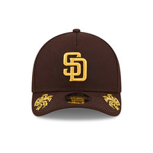 Load image into Gallery viewer, San Diego Padres New Era MLB 9FORTY 940 Adjustable M-crown Cap Hat Brown Crown/Visor Yellow Logo Gray UV (Wordmark)
