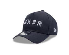 Load image into Gallery viewer, Sultanes de Monterrey New Era 9FORTY 940 Adjustable A-Frame Cap Hat Navy Blue Crown/Visor White Multi Logo Gray UV