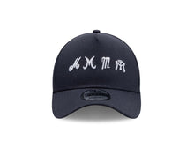 Load image into Gallery viewer, Sultanes de Monterrey New Era 9FORTY 940 Adjustable A-Frame Cap Hat Navy Blue Crown/Visor White Multi Logo Gray UV