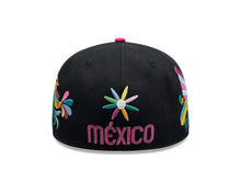 Load image into Gallery viewer, Mexico New Era 59FIFTY 5950 Fitted Cap Hat Black Crown/Visor White/Blue/Green Logo Gray UV (Latin Embroidery)