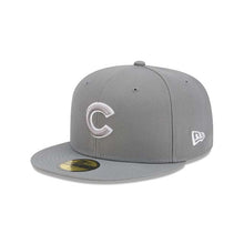 Load image into Gallery viewer, Chicago Cubs New Era MLB 59FIFTY 5950 Fitted Cap Hat Gray Crown/Visor Gray/White Logo Gray UV
