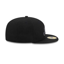 Load image into Gallery viewer, Atlanta Braves New Era MLB 59FIFTY 5950 Fitted Cap Hat Black Crown/Visor Black/White Logo Gray UV