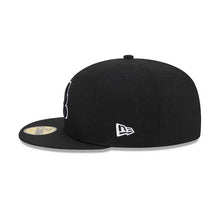 Load image into Gallery viewer, Atlanta Braves New Era MLB 59FIFTY 5950 Fitted Cap Hat Black Crown/Visor Black/White Logo Gray UV