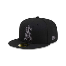 Load image into Gallery viewer, Los Angeles Anaheim Angels New Era MLB 59FIFTY 5950 Fitted Cap Hat Black Crown/Visor Dark Gray/Black Logo Gray UV