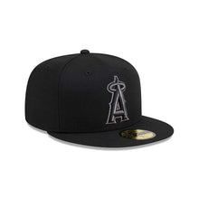 Load image into Gallery viewer, Los Angeles Anaheim Angels New Era MLB 59FIFTY 5950 Fitted Cap Hat Black Crown/Visor Dark Gray/Black Logo Gray UV