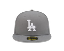 Load image into Gallery viewer, Los Angeles Dodgers New Era MLB 59FIFTY 5950 Fitted Cap Hat Gray Crown/Visor White Logo Gray UV