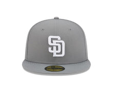 Load image into Gallery viewer, San Diego Padres New Era MLB 59FIFTY 5950 Fitted Cap Hat Gray Crown/Visor White Logo Gray UV