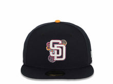 Load image into Gallery viewer, San Diego Padres New Era MLB 59FIFTY 5950 Fitted Cap Hat Navy Crown/Visor Chrome White City Connect 2026 Front Logo Wordmark Back Logo Gray UV
