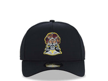 Load image into Gallery viewer, San Diego Padres New Era MLB 9FORTY 940 Adjustable A-Frame Cap Hat Navy Blue Crown/Visor With La Catrina Logo SD logo Side Patch Gray UV