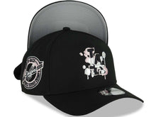 Load image into Gallery viewer, Los Angeles Dodgers New Era MLB 9FORTY 940 Adjustable A-Frame Cap Hat Black Crown/Visor Black Splatter Logo Back To Back World Series Champ Side Patch