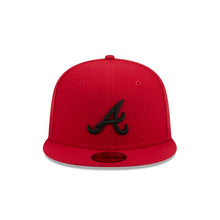 Load image into Gallery viewer, Atlanta Braves New Era MLB 59FIFTY 5950 Fitted Cap Hat Red Crown/Visor Black Logo Gray UV