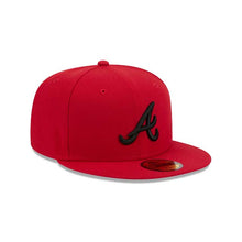 Load image into Gallery viewer, Atlanta Braves New Era MLB 59FIFTY 5950 Fitted Cap Hat Red Crown/Visor Black Logo Gray UV