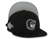 Load image into Gallery viewer, San Diego Padres New Era MLB 9FIFTY 950 Snapback Cap Hat Black Crown/Visor Black/Gray Logo 2026 MLB World Tour Mexico City Series Side Patch Gray UV