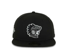 Load image into Gallery viewer, San Diego Padres New Era MLB 59FIFTY 5950 Fitted Cap Hat Black Crown/Visor Black/Gray Logo 2026 MLB World Tour Mexico City Series Side Patch Gray UV