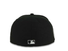 Load image into Gallery viewer, San Diego Padres New Era MLB 59FIFTY 5950 Fitted Cap Black Crown/Visor Black Swinging Friar Logo Keep The Faith Script 10 Years Petco Park Side Patch