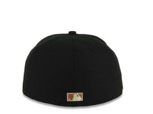 Load image into Gallery viewer, San Diego Padres New Era MLB 59FIFTY 5950 Fitted Cap Hat Black Crown/Visor Metallic Brown/Cream Logo With Cherry Blossoms 25th Anniversary Side Patch