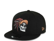 Load image into Gallery viewer, Mexico New Era 9FIFTY 950 Snapback Cap Hat Black Crown/Visor White/Metallic Brown/Metallic Red Skull Logo Aztec Calendar Side Patch Gray UV