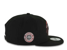 Load image into Gallery viewer, Mexico New Era 9FIFTY 950 Snapback Cap Hat Black Crown/Visor White/Metallic Brown/Metallic Red Skull Logo Aztec Calendar Side Patch Gray UV