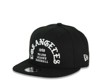 Load image into Gallery viewer, (Youth) Los Angeles Dodgers New Era MLB 9FIFTY 950 Snapback Cap Hat Black Crown/Visor White 1958 Major League Baseball Logo 2025 Champions Side Patch