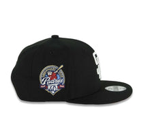 Load image into Gallery viewer, (Youth) San Diego Padres New Era MLB 9FIFTY 950 Snapback Cap Hat Black Crown/Visor White Logo With Rose 40th Anniversary Side Patch Red UV
