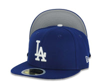Load image into Gallery viewer, (Youth) Los Angeles Dodgers New Era MLB 59FIFTY 5950 Fitted Cap Hat Royal Blue Crown/Visor White Logo Gray UV