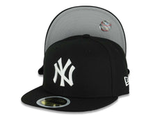 Load image into Gallery viewer, (Youth) New York Yankees New Era MLB 59FIFTY 5950 Fitted Cap Hat Black Crown/Visor White Logo Gray UV