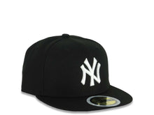 Load image into Gallery viewer, (Youth) New York Yankees New Era MLB 59FIFTY 5950 Fitted Cap Hat Black Crown/Visor White Logo Gray UV