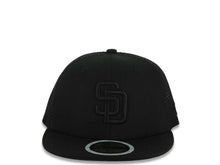 Load image into Gallery viewer, (Youth) San Diego Padres New Era MLB 59FIFTY 5950 Fitted Trucker/Mesh Cap Hat Black Crown/Visor Black Logo Black UV