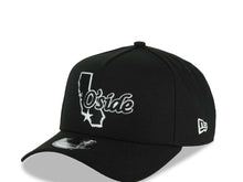 Load image into Gallery viewer, Oceanside California Map New Era 9FORTY 940 Adjustable A-Frame Cap Hat Black Crown/Visor Black/White Logo SD Logo Side Patch Gray UV