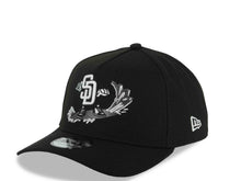 Load image into Gallery viewer, San Diego Padres New Era MLB 9FORTY 940 Adjustable A-Frame Cap Hat Black Crown/Visor White Surfing Logo 1998 World Series Side Patch Gray UV