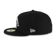 Load image into Gallery viewer, San Diego Padres New Era MLB 59FIFTY 5950 Fitted Cap Hat Black Crown/Visor White City Heights Script/Text Logo 40th Anniversary Side Patch Gray UV