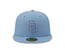 Load image into Gallery viewer, San Diego Padres New Era MLB 59FIFTY 5950 Fitted Cap Hat Blue Crown/Visor Blue Logo Gray UV (Color Pack)