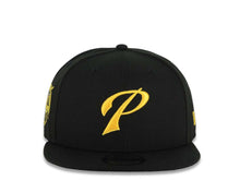 Load image into Gallery viewer, San Diego Padres New Era MLB 9FIFTY 950 Snapback Cap Hat Black Crown/Visor Yellow P Logo 40th Anniversary Side Patch Gray UV