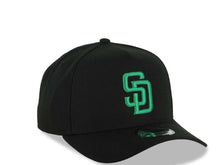 Load image into Gallery viewer, San Diego Padres New Era MLB 9FORTY 940 Adjustable A-Frame Cap Hat Black Crown/Visor Green Logo Gray UV