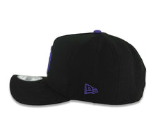 Load image into Gallery viewer, San Diego Padres New Era MLB 9FORTY 940 Adjustable A-Frame Cap Hat Black Crown/Visor Purple Logo 1998 World Series Side Patch Gray UV