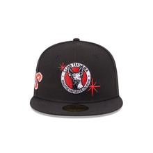 Load image into Gallery viewer, Xolos de Tijuana New Era Liga MX 59FIFTY 5950 Fitted Cap Hat Black Crown/Visor Team Color Logo Xolos Script Side Patch Gray UV