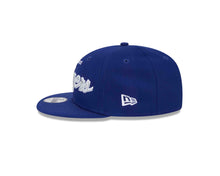 Load image into Gallery viewer, (Youth) Los Angeles Dodgers New Era MLB 9FIFTY 950 Snapback Cap Hat Royal Blue Crown/Visor Light Gray/White Script Logo LA side patch Gray UV