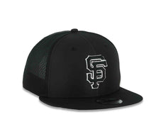 Load image into Gallery viewer, San Francisco Giants New Era MLB 9FIFTY 950 Snapback Trucker/Mesh Cap Hat Black Crown/Visor Black/White Logo Black UV (2026 Batting Practice)
