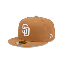 Load image into Gallery viewer, San Diego Padres New Era MLB 59FIFTY 5950 Fitted Cap Hat Light Brown Crown/Visor White Logo Gray UV