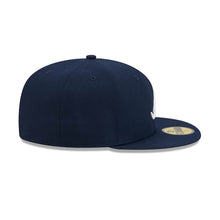 Load image into Gallery viewer, Atlanta Braves New Era MLB 59FIFTY 5950 Fitted Cap Hat Navy Blue Crown/Visor White Logo Gray UV