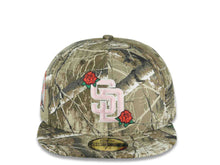 Load image into Gallery viewer, San Diego Padres New Era MLB 59FIFTY 5950 Fitted Cap Hat Real Tree Edge Camo Crown/Visor Pink/White Logo With Rose 10 Years Petco Park Side Patch
