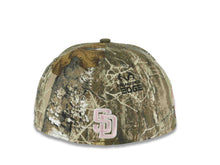 Load image into Gallery viewer, San Diego Padres New Era MLB 59FIFTY 5950 Fitted Cap Hat Real Tree Edge Camo Crown/Visor Pink/White Logo With Rose 10 Years Petco Park Side Patch