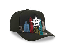 Load image into Gallery viewer, Houston Astros New Era MLB 9FIFTY 950 Snapback A-Frame Cap Hat Black Crown/Visor White/Black Logo With Skyline Gray UV