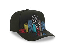 Load image into Gallery viewer, Chicago White Sox New Era MLB 9FIFTY 950 Snapback A-Frame Cap Hat Black Crown/Visor Black/White Logo With Skyline Gray UV